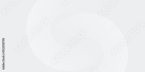 Abstract white glowing geometric lines on gray background. Modern shiny blue circle lines pattern. Futuristic technology concept. Suit for cover, poster, banner, brochure, header, website vector