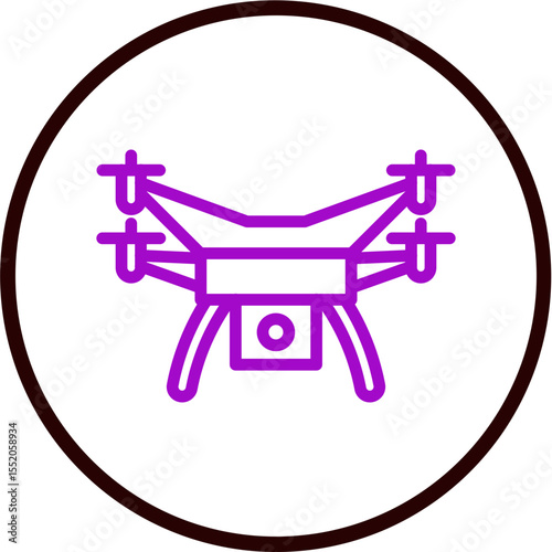 Drone Vector Line Purple Circle Black