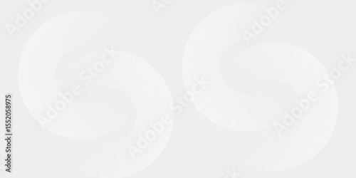 Abstract white glowing geometric lines on gray background. Modern shiny blue circle lines pattern. Futuristic technology concept. Suit for cover, poster, banner, brochure, header, website vector