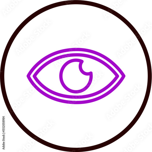 Eye (View) Vector Line Purple Circle Black