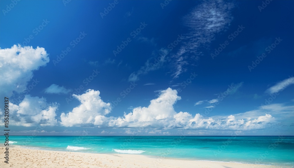 Fototapeta premium beautiful blue sky with white clouds on a fantastic beach