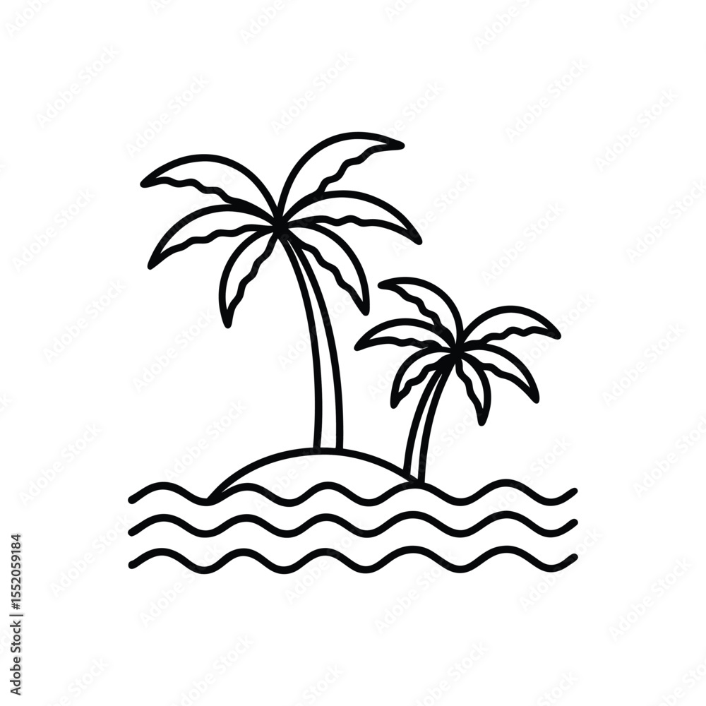 Obraz premium tropical island vector illustration