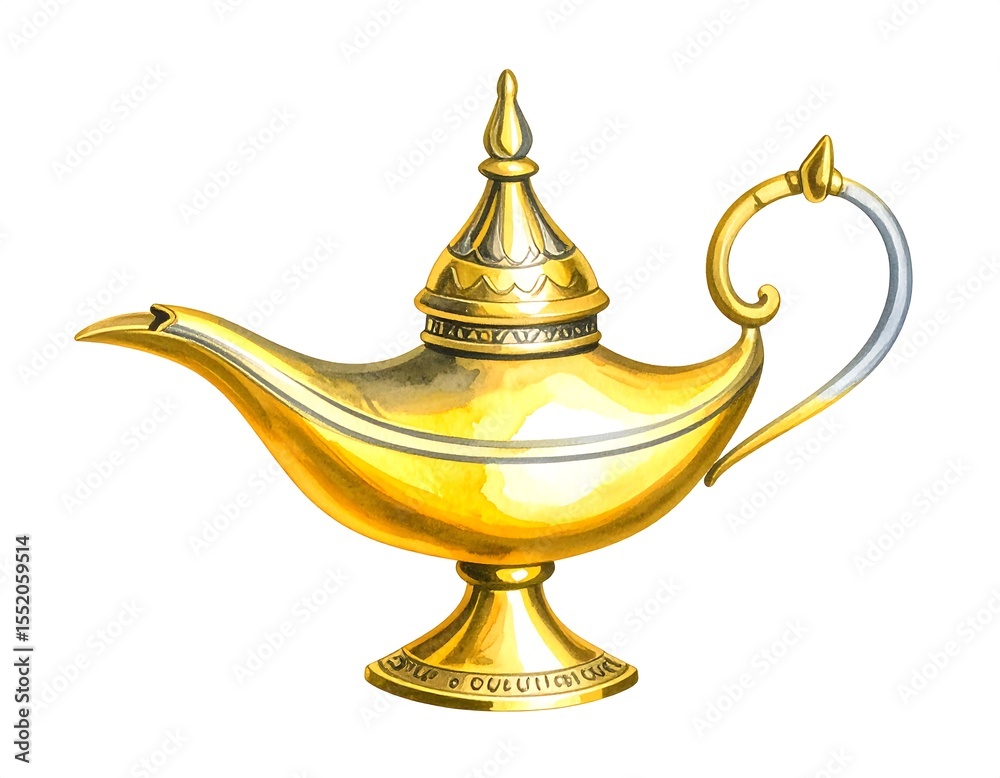 Fototapeta premium magic lamp on white background