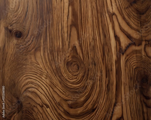 Close-up view of intricate wood grain patterns, showcasing rich brown tones and swirling textures.