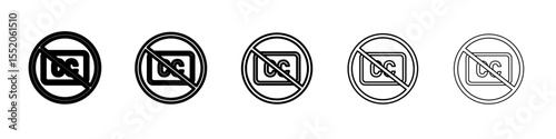 no caption icon simple vector outline logo