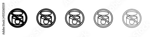 no cat food icon simple vector outline logo