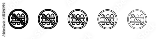 no fence icon simple vector outline logo