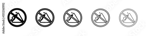 no falling rocks icon simple vector outline logo