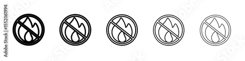 no fire icon simple vector outline logo