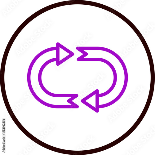 Repeat Vector Line Purple Circle Black