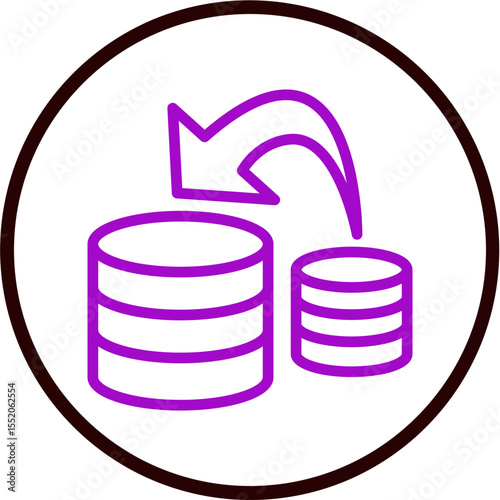 Database Transfer Vector Line Purple Circle Black