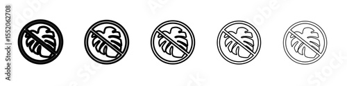 no monstera leaf icon simple vector outline logo