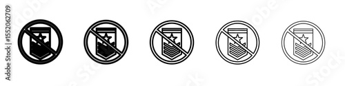 no military badge icon simple vector outline logo