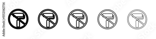 no paint roller icon simple vector outline logo
