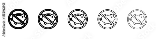 no piggy bank icon simple vector outline logo