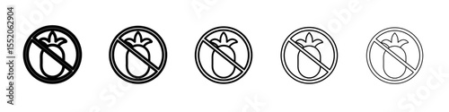 no pineapple icon simple vector outline logo