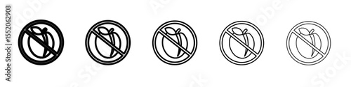 no plum icon simple vector outline logo
