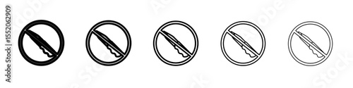 no pocket knife icon simple vector outline logo