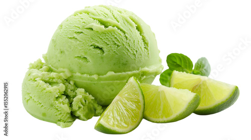 Unique Cucumber Lime Frozen Treat on the Transparent Background