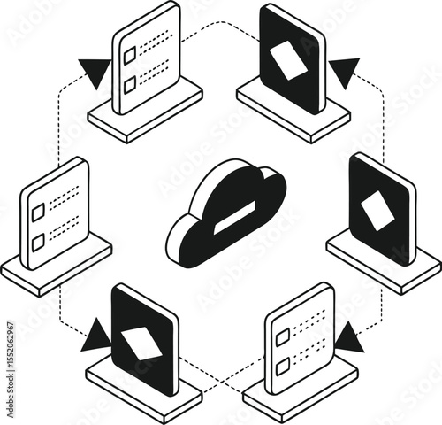 Isometric Cloud Computing Network for Data Synchronization