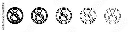 no ring icon simple vector outline logo
