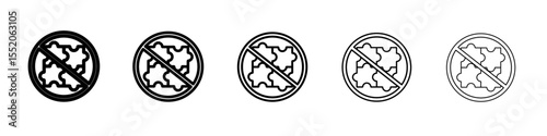 no puzzle icon simple vector outline logo