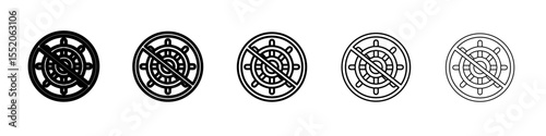 no ship wheel icon simple vector outline logo