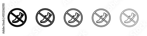 no shoe icon simple vector outline logo