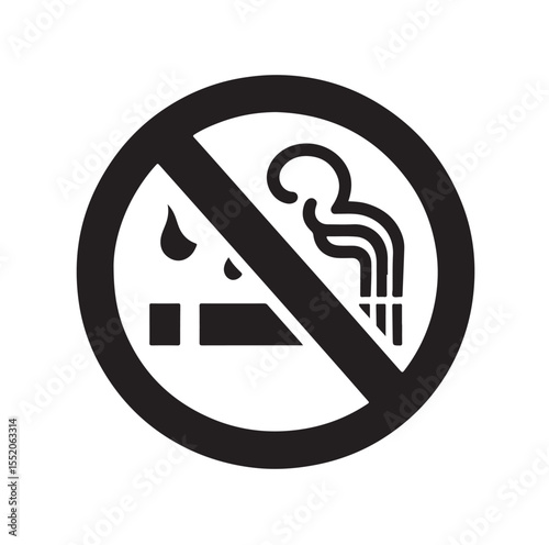 No Smoking icon No smoking, No smoking symbol. no smoke circle in black vector