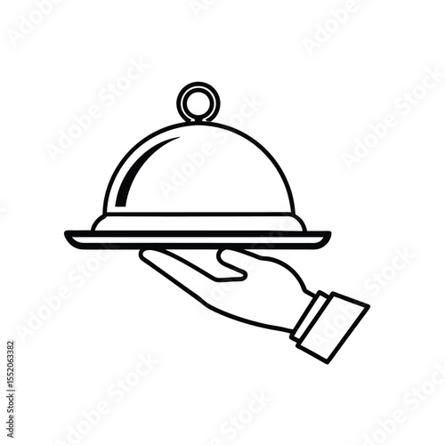 vector illustration of a restaurant cloche