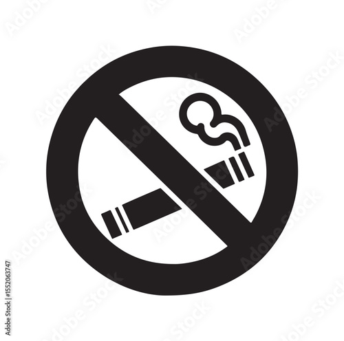 No Smoking icon No smoking, No smoking symbol. no smoke circle in black vector