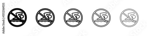 no swim icon simple vector outline logo