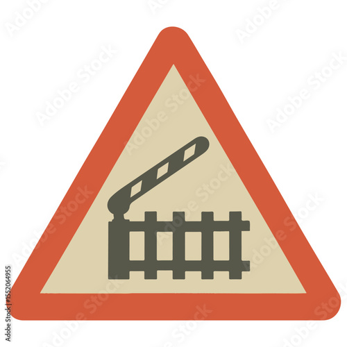 railway crossing sign vector illustration icon on white background
Vector icon on the topic of road traffic