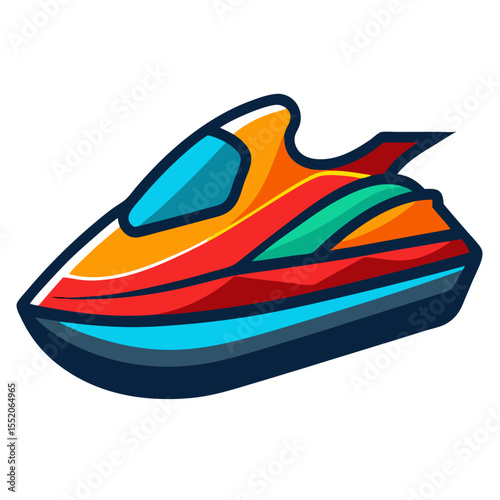 motor boat on white background