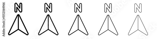 north icon simple vector outline logo