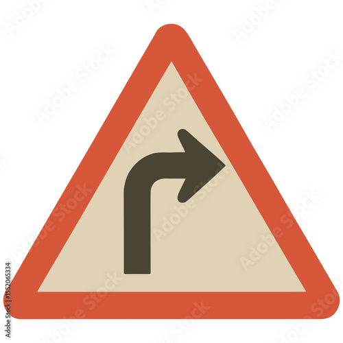 sharp turn sign vector illustration icon on white background
Vector icon on the topic of road traffic