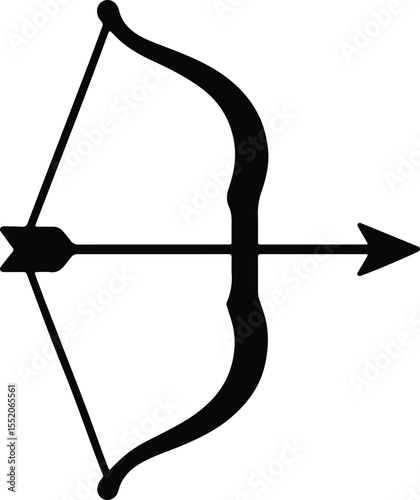 Silhouette bow and arrow simple minimal design Vector Illustration