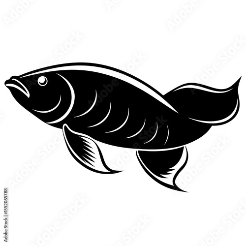 Vector illustration of a swimming marine fish on a white background, ideal for food, fishing, or aquarium designs