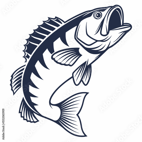 A vibrant blue tuna vector illustration captures an aquatic animal's fin and silhouette in the ocean