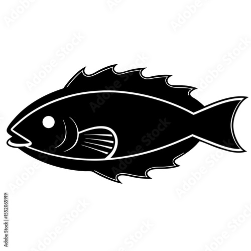 Underwater vector illustration of a swimming fish, perfect for seafood, fishing, and marine designs