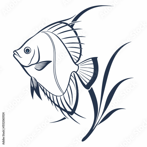 A vibrant vector illustration of a swimming fish, perfect for marine life, ocean, or aquarium designs