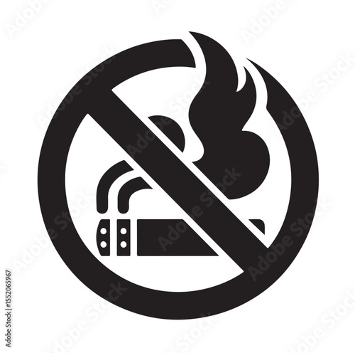 No Smoking icon No smoking, No smoking symbol. no smoke circle in black vector