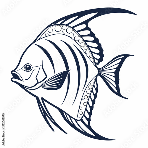 A vibrant vector illustration of a swimming fish, perfect for marine life, ocean, or aquarium designs