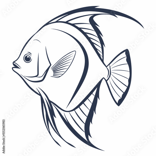 A vibrant vector illustration of a swimming fish, perfect for marine life, ocean, or aquarium designs
