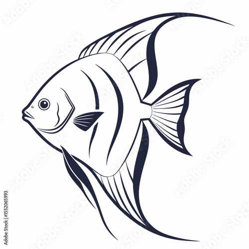 A vibrant vector illustration of a swimming fish, perfect for marine life, ocean, or aquarium designs