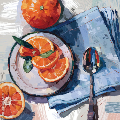 Orange fruit watercolor isolated on white background. Set of healthy food hand-drawn illustration. Ripe juicy orange. Hand drawn fruit. Watercolor sketch with paints, brush and liner.