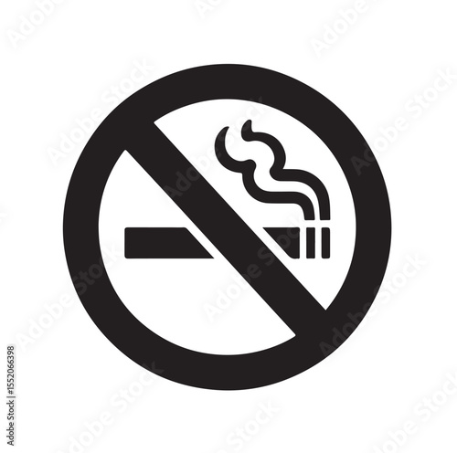 No Smoking icon No smoking, No smoking symbol. no smoke circle in black vector