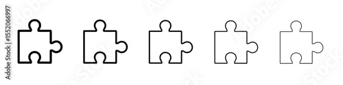 puzzle icon simple vector outline logo
