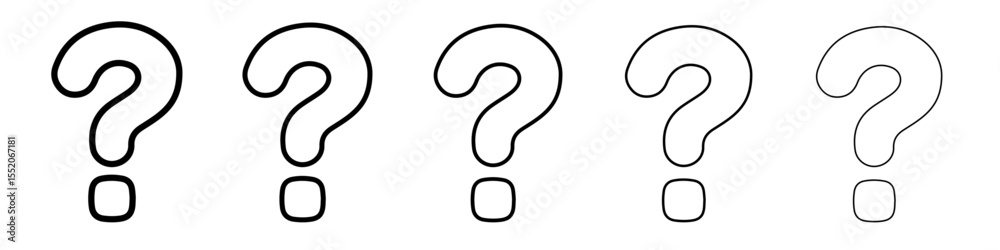 Naklejka premium question mark icon simple vector outline logo