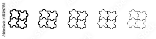 puzzle icon simple vector outline logo